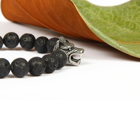 Bracelet Loup Rocher de Lave